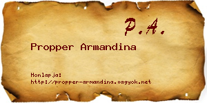 Propper Armandina névjegykártya